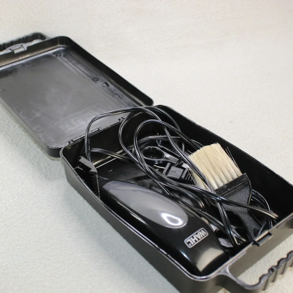 Wahl Hair Clipper Grooming‎ Kit Mens Black Good Corded With Case Scissors Tested
